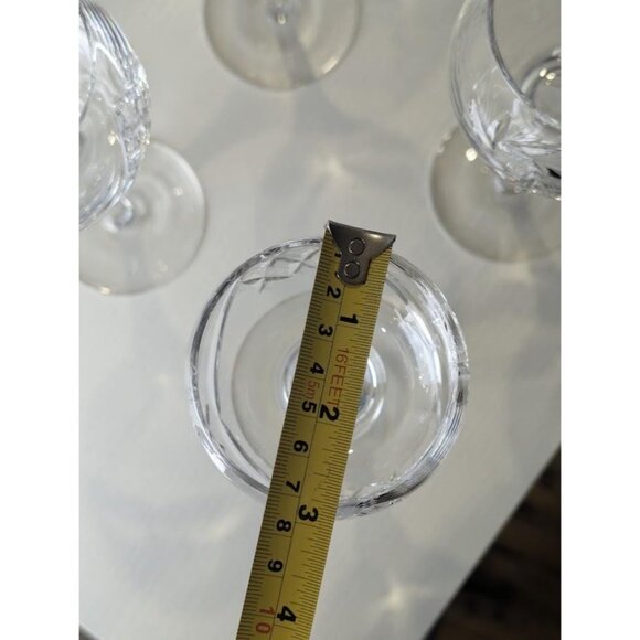 4 Vintage Pinwheel Crystal Wine Glasses, Crystal Hand Cut Wine Glasses - Picture 8 of 8